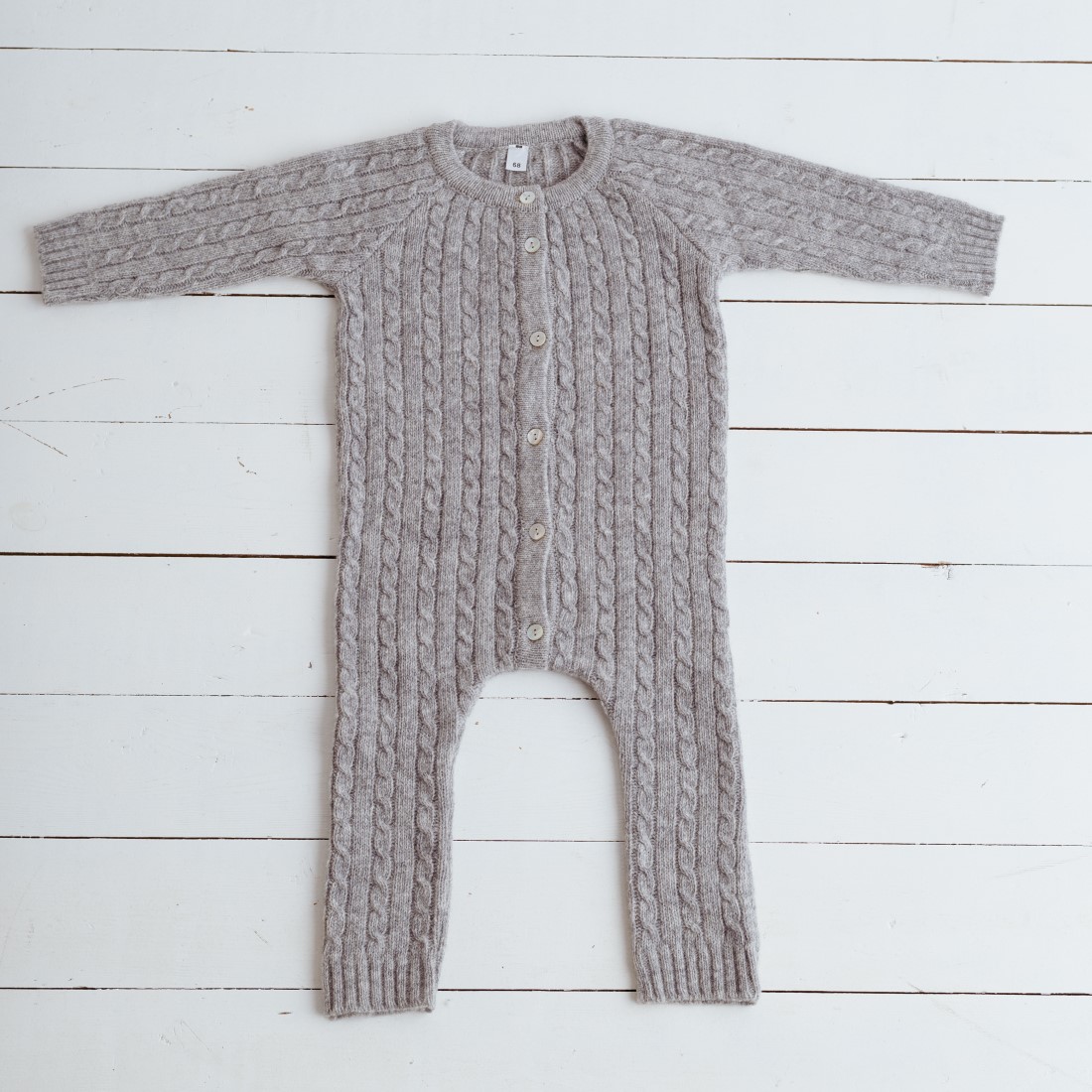 Merino Schafschurwolle Overall-Strampler fein gestrickt