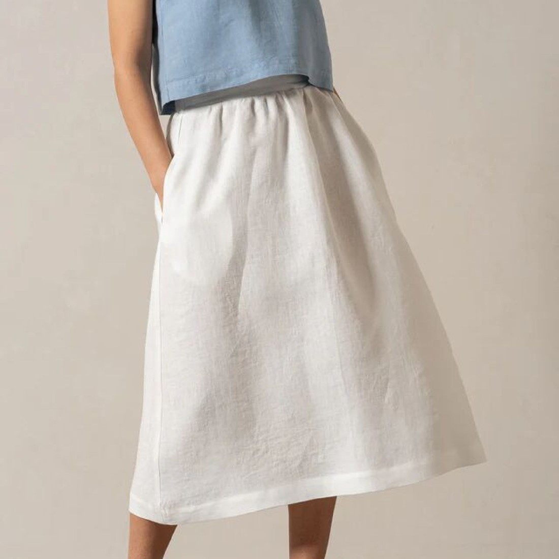 Damen Leinen Maxi‑Rock