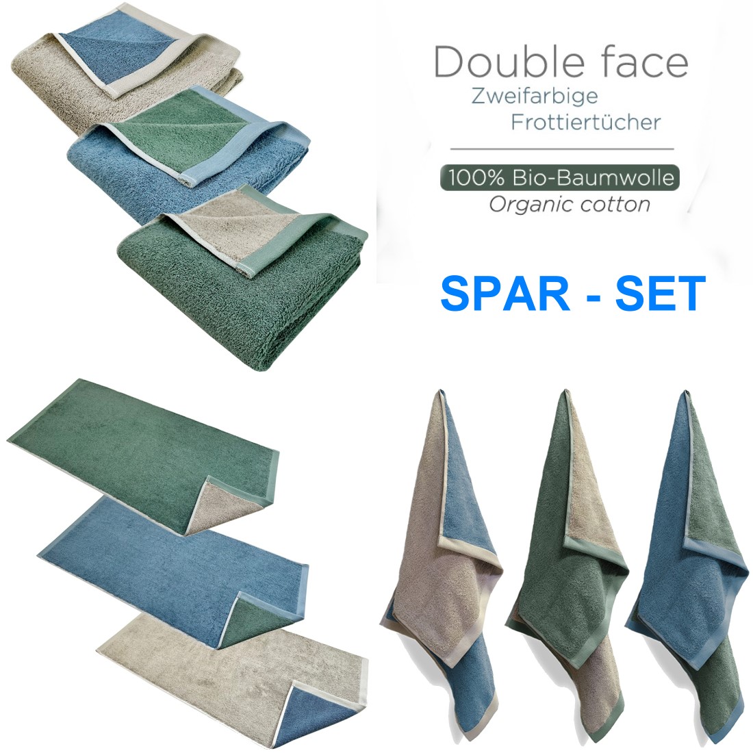 Framsohn Bio Baumwolle Double Face Frottier Set