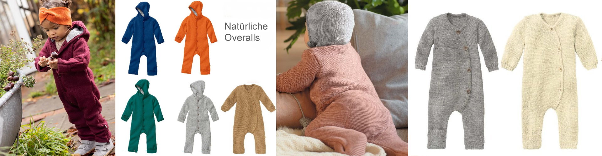 Overalls für Kinder und babys aus Bio Merinowolle