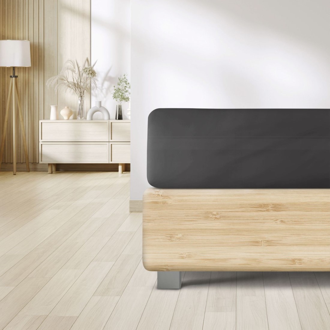 Lyocell Spannbettlaken Erba in grau – weich & atmungsaktiv