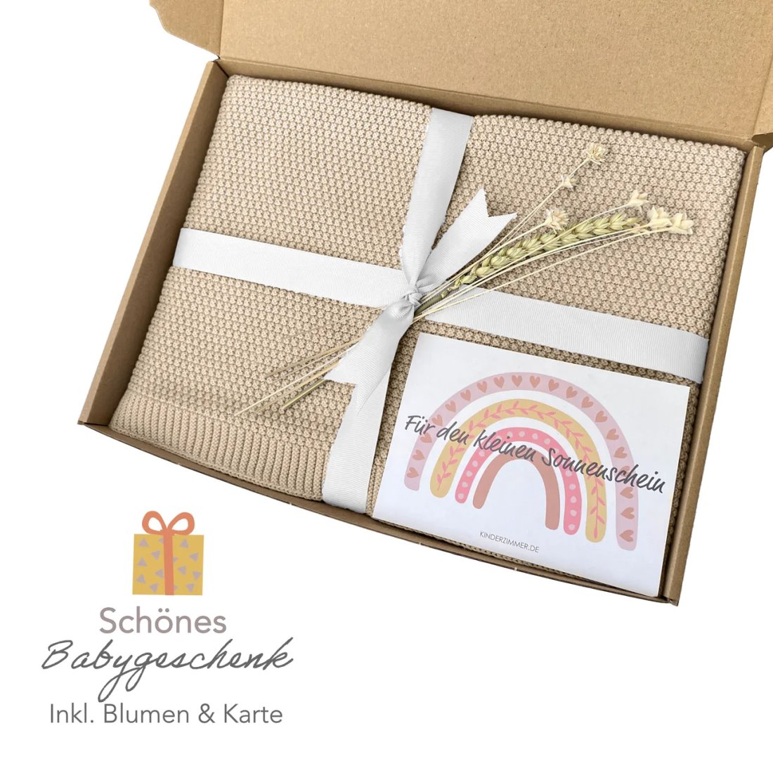 Dear Baby Gear Babydecke – Superweiche Minky-Kuscheldecke Mit Geweih & Blumen Print