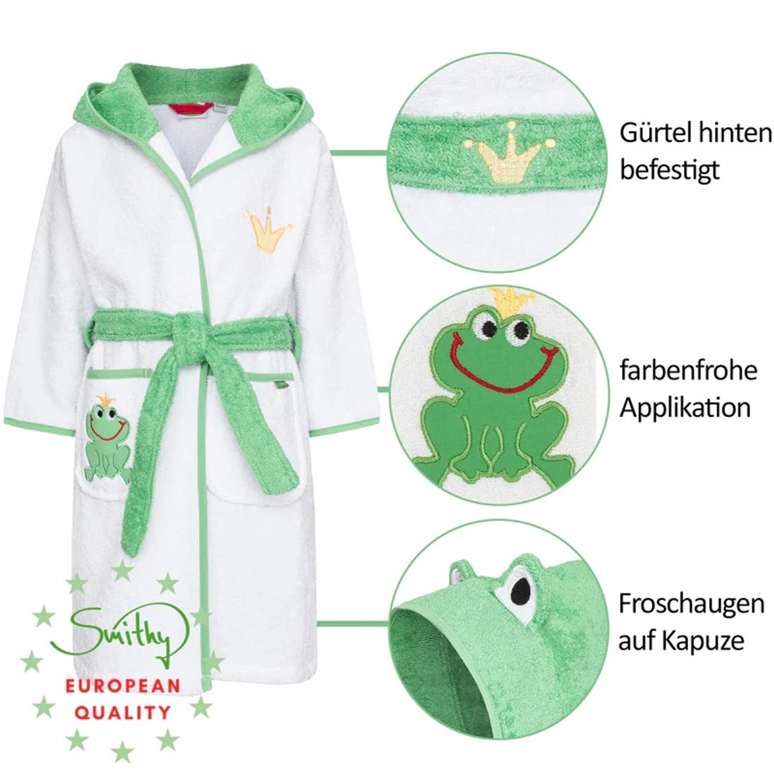 Froschkönig-Bademantel – 100 % Baumwolle, Made in Europe"