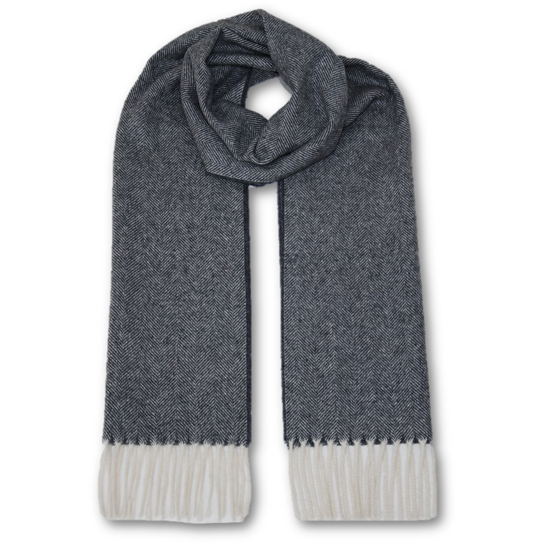 Lammwolle Schal Teltow mit Fransen