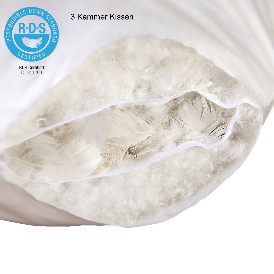 Hefel OPULENCE 3 Kammer Daunen Kissen SOFT