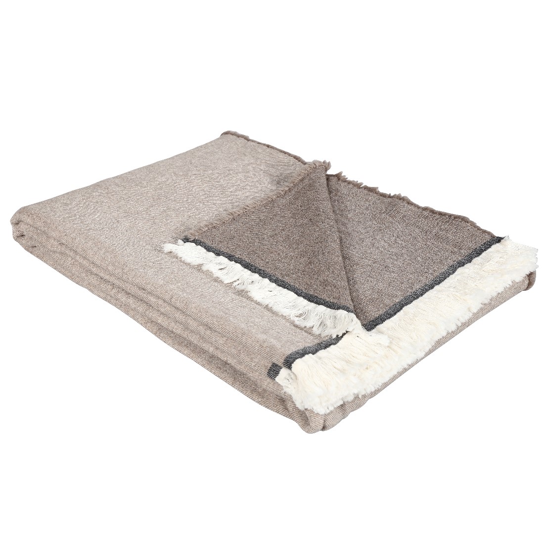 Eskimo Wohndecke Lily 140x200 cm – rustikale Eleganz fürs Wohnzimmer in taupe-braun