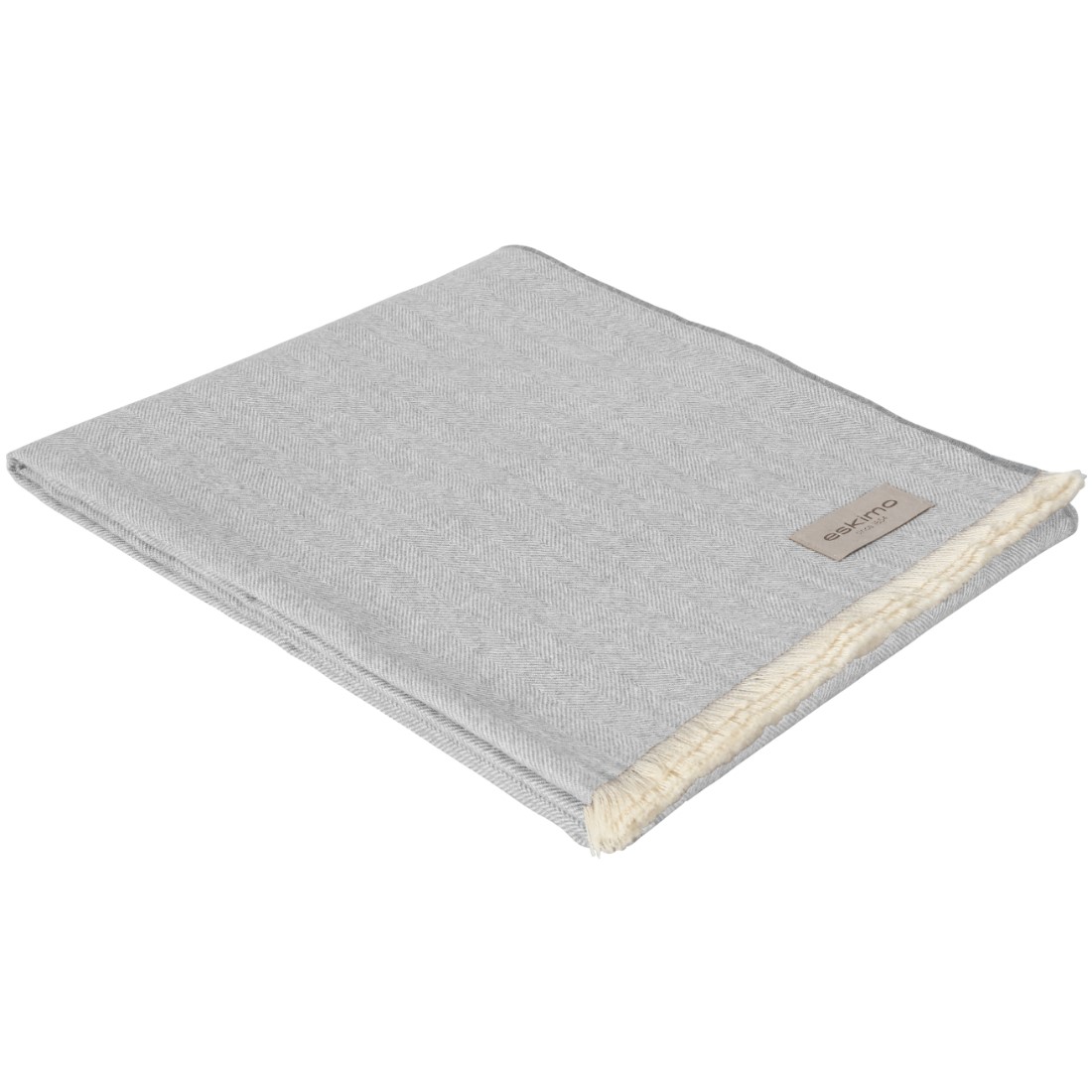 Alpaka Plaid DIVINE von Eskimo Farbe silber mit Schalfransen