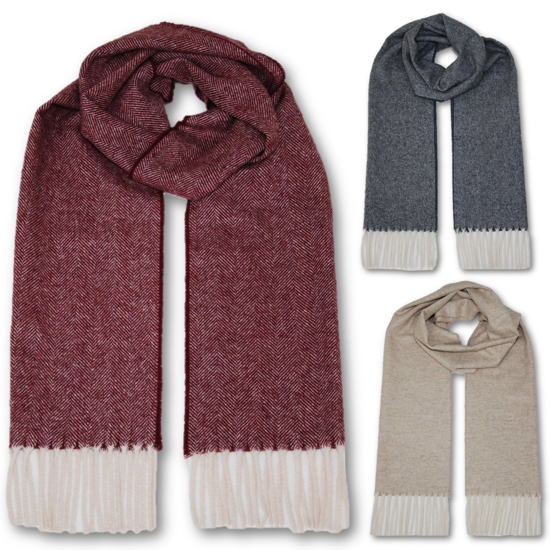 Lammwolle Schal Teltow mit Fransen von Steinbeck