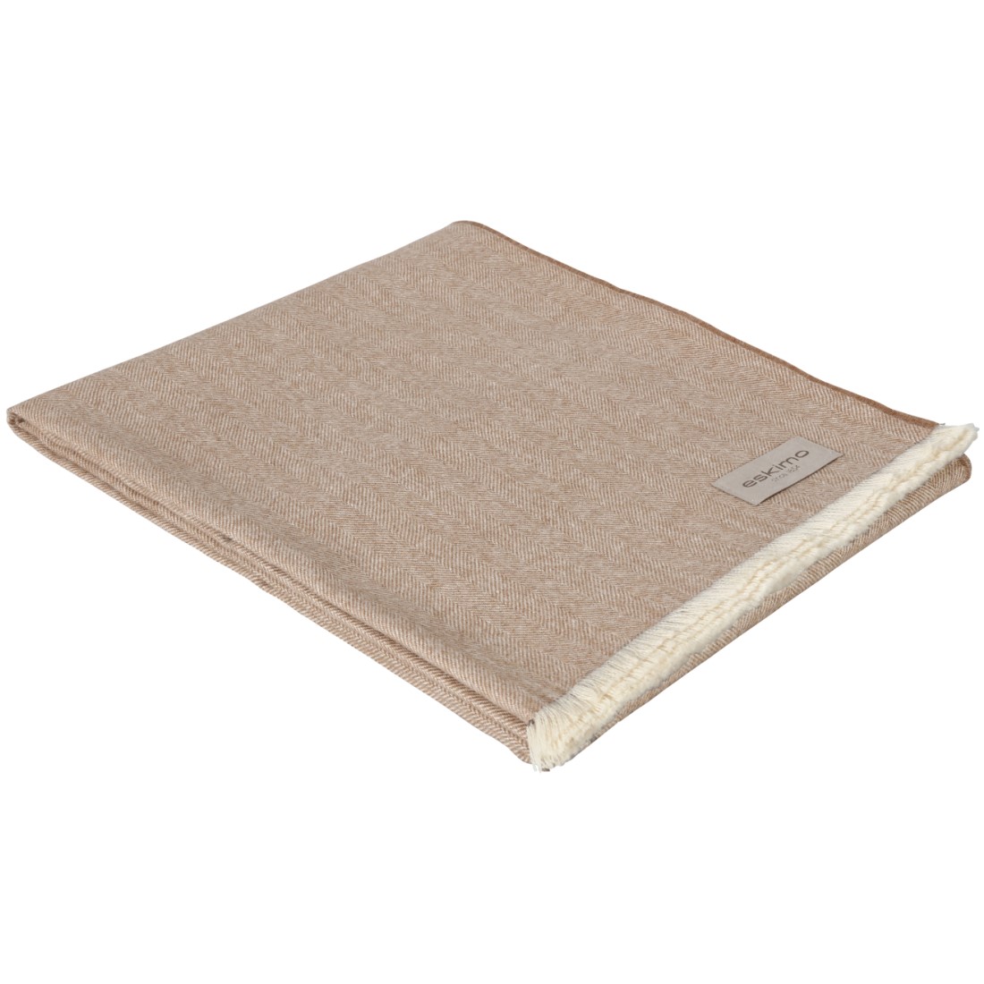 DIVINE Plaid aus Baby-Alpaka in Farbe camel mit Schalfransen