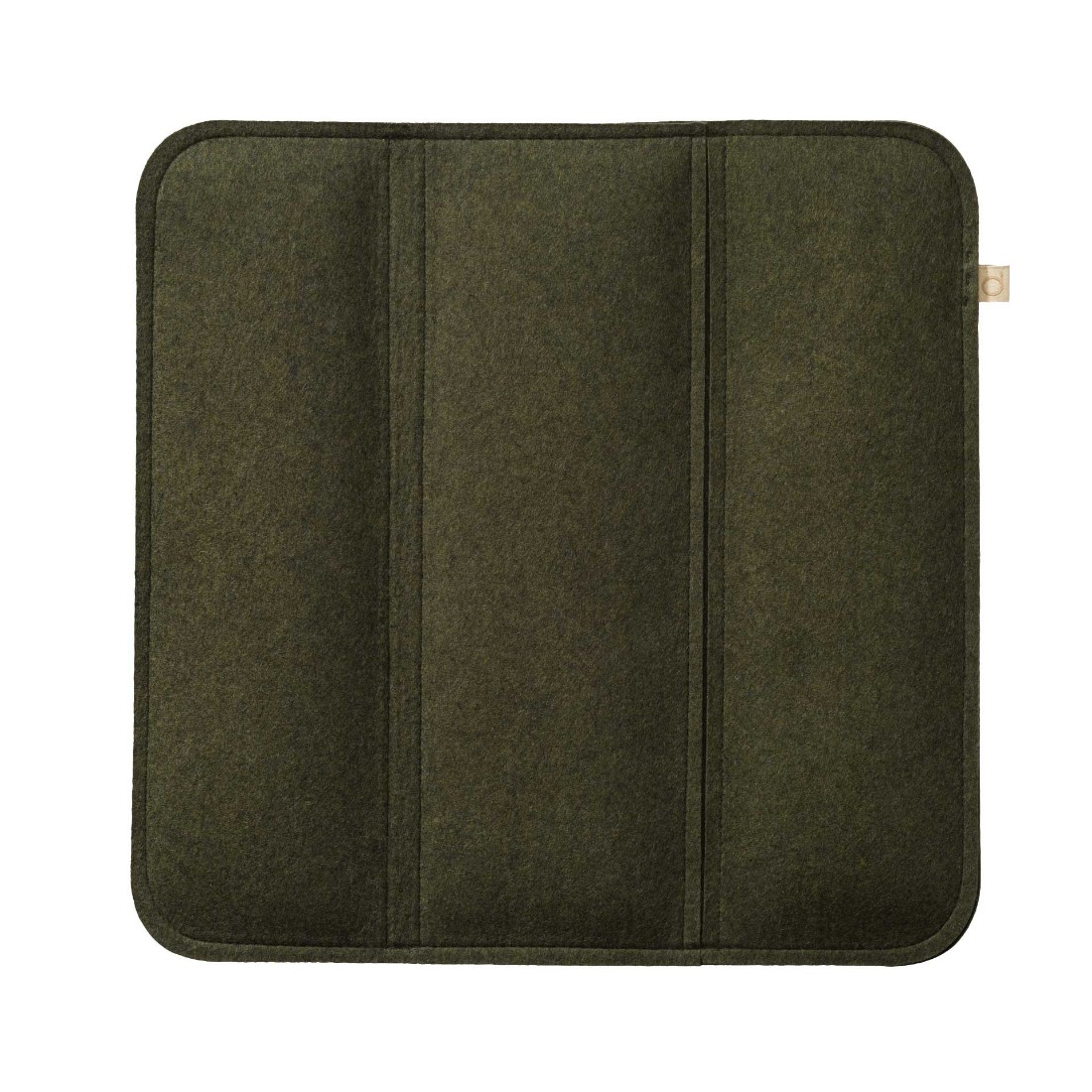 dunkelgrüne faltbare Sitzauflage aus Filz von Disana