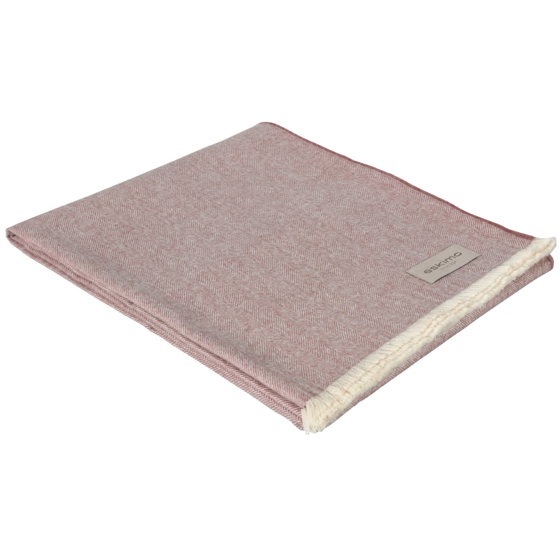 Eskimo DIVINE Plaid aus Baby-Alpaka in Farbe mauve mit Schalfransen