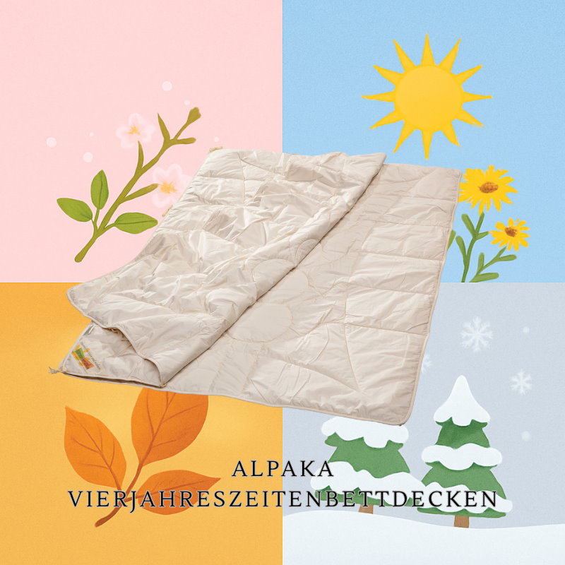 Alpaka 4 Jahreszeiten Bettdecke mit Baumwoll Bezug
