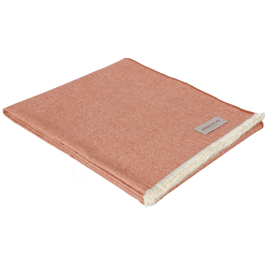Alpaka Plaid DIVINE von Eskimo in Farbe terracotta mit Schalfransen