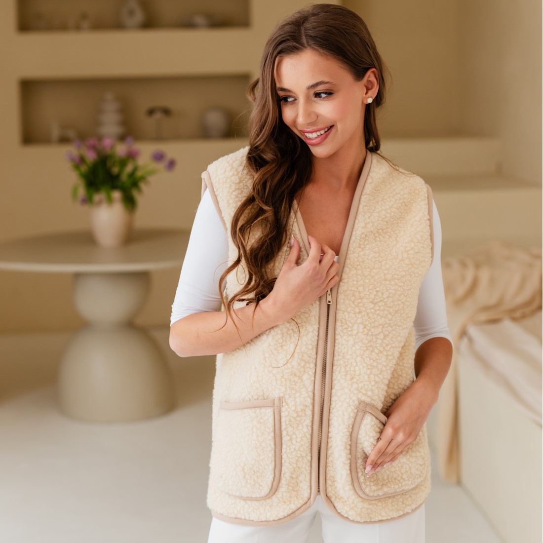 Merino Schurwoll-Weste FLOR