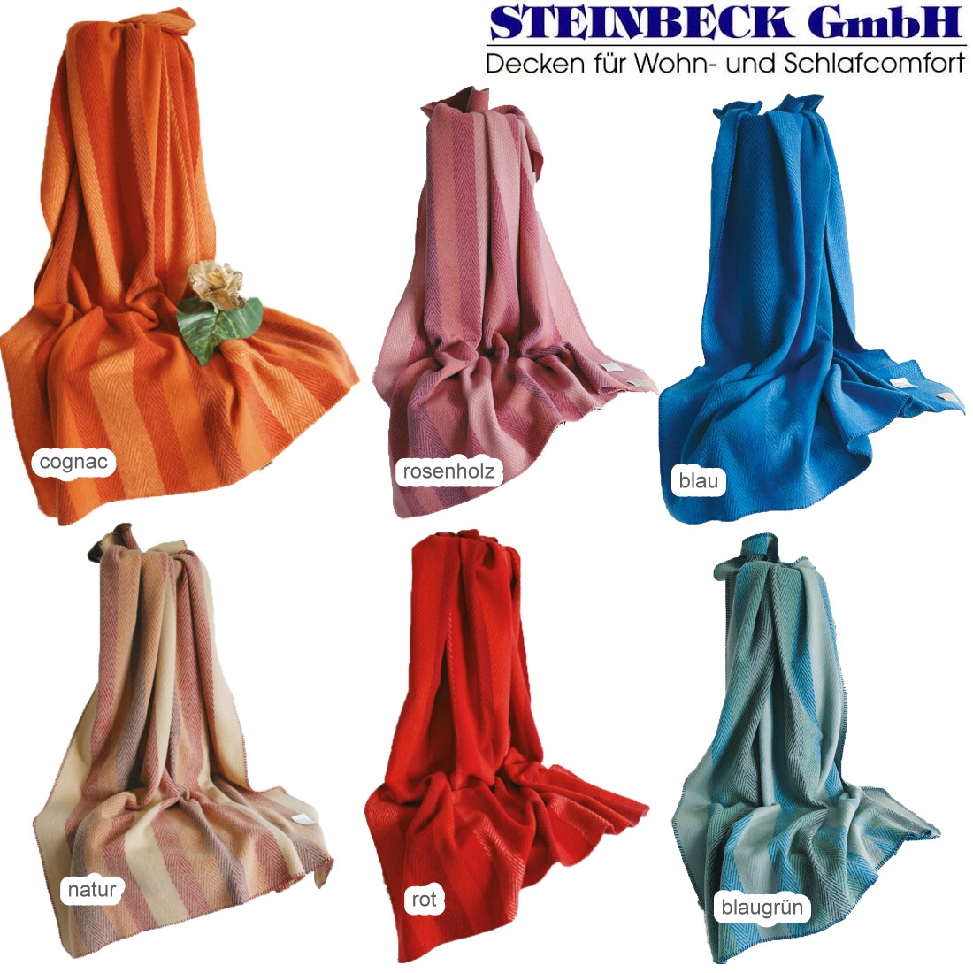 Steinbeck Schurwoll Wohndecke MONROVIA