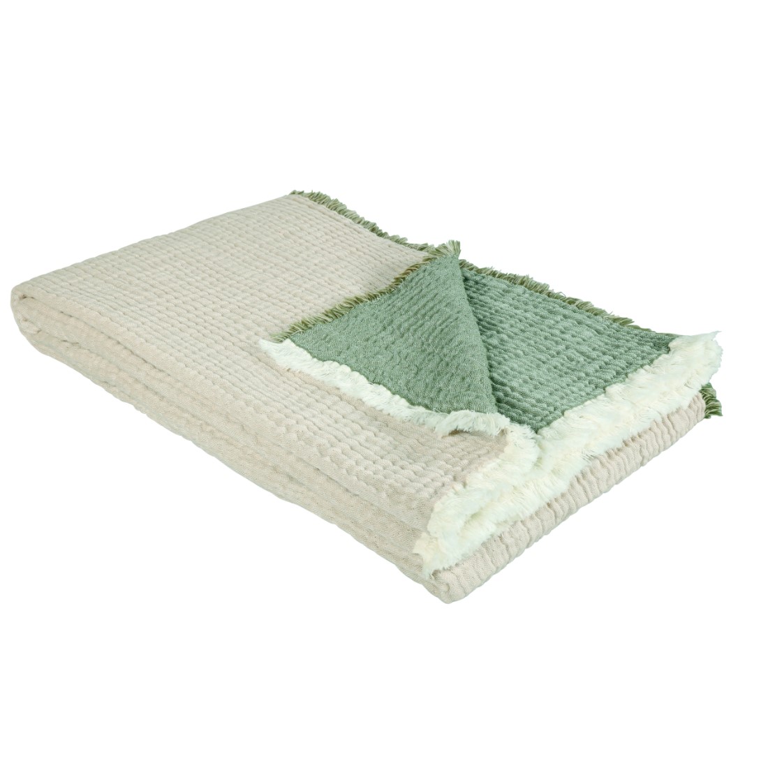 Eskimo NORA Decke 130x200 cm – weich, leicht und ganzjährig nutzbar beige-oliv