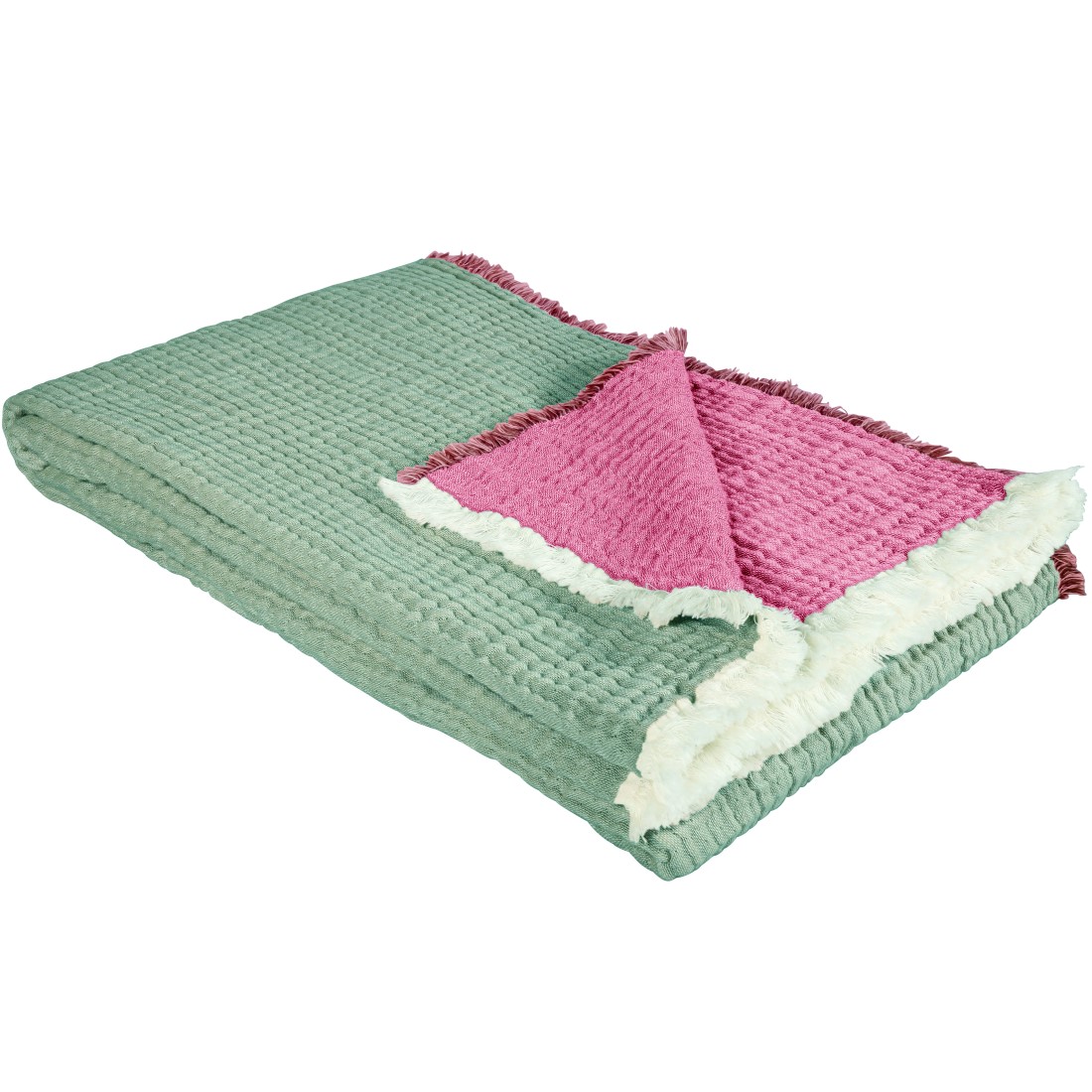 Eskimo Decke NORA, weich, leicht und ganzjährig nutzbar oliv rosenholz