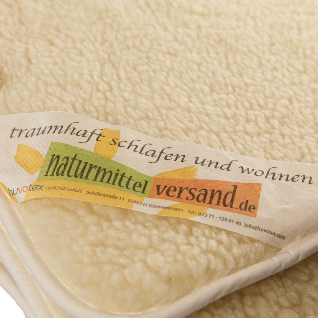 Merino Schurwolldecke Locke, Wollflor Naturhaar Bettdecke in Wollsiegelqualität