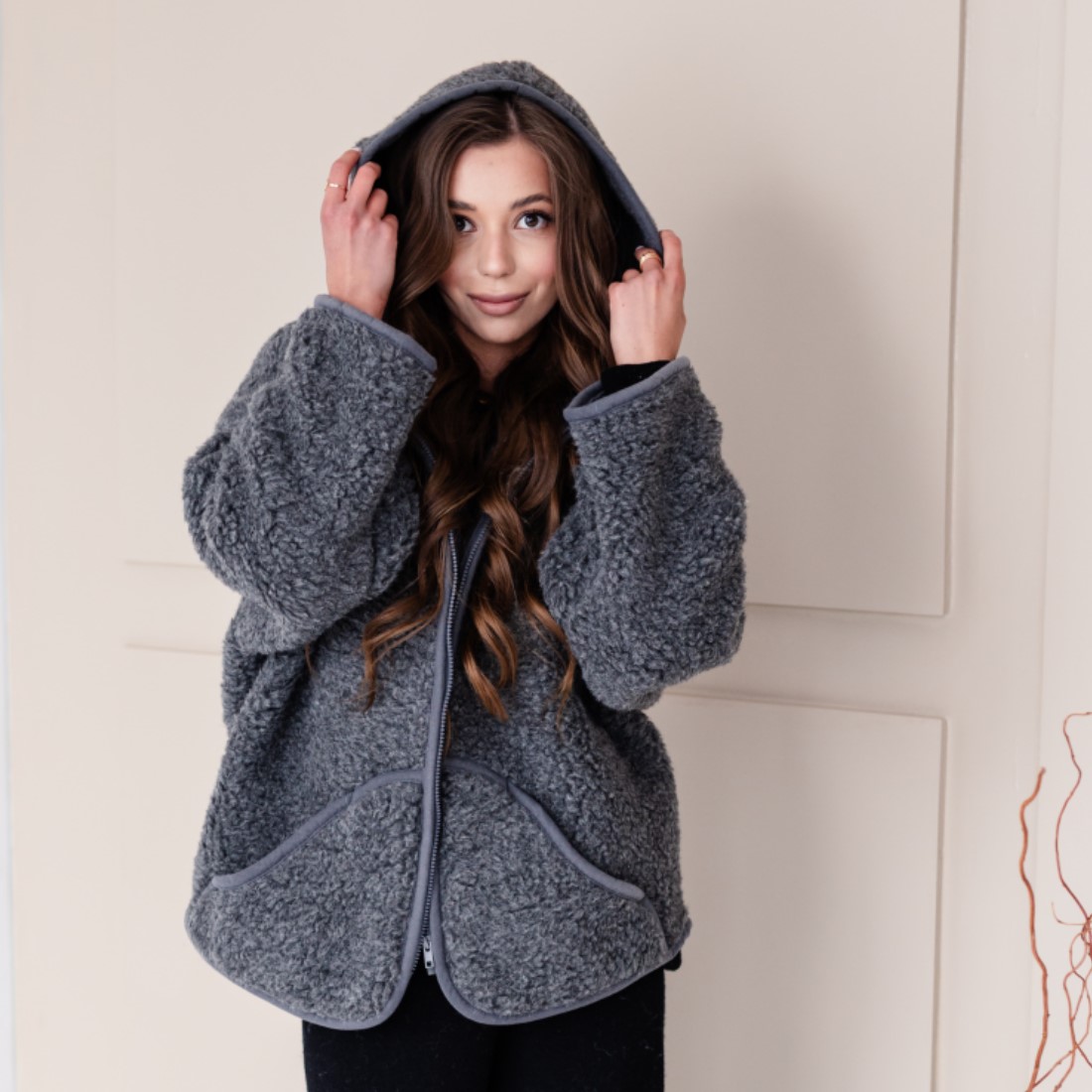 Merino-Schafschurwolle Wollflor Damen-Jacke