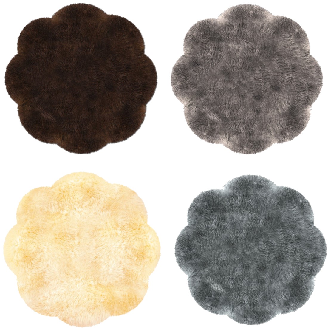 Runder Fellteppich aus Lammfell von Heitmann