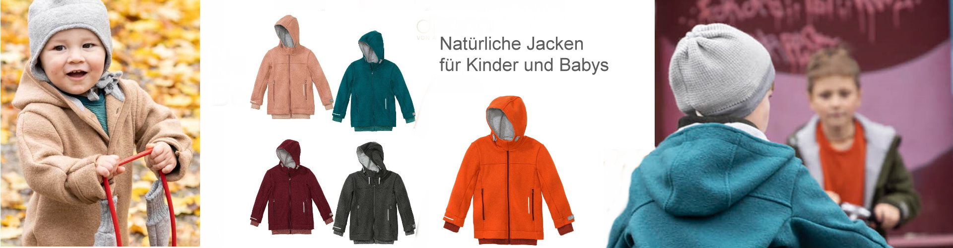 Natürliche jacken für Kinder und babys aus Bio Merinowolle