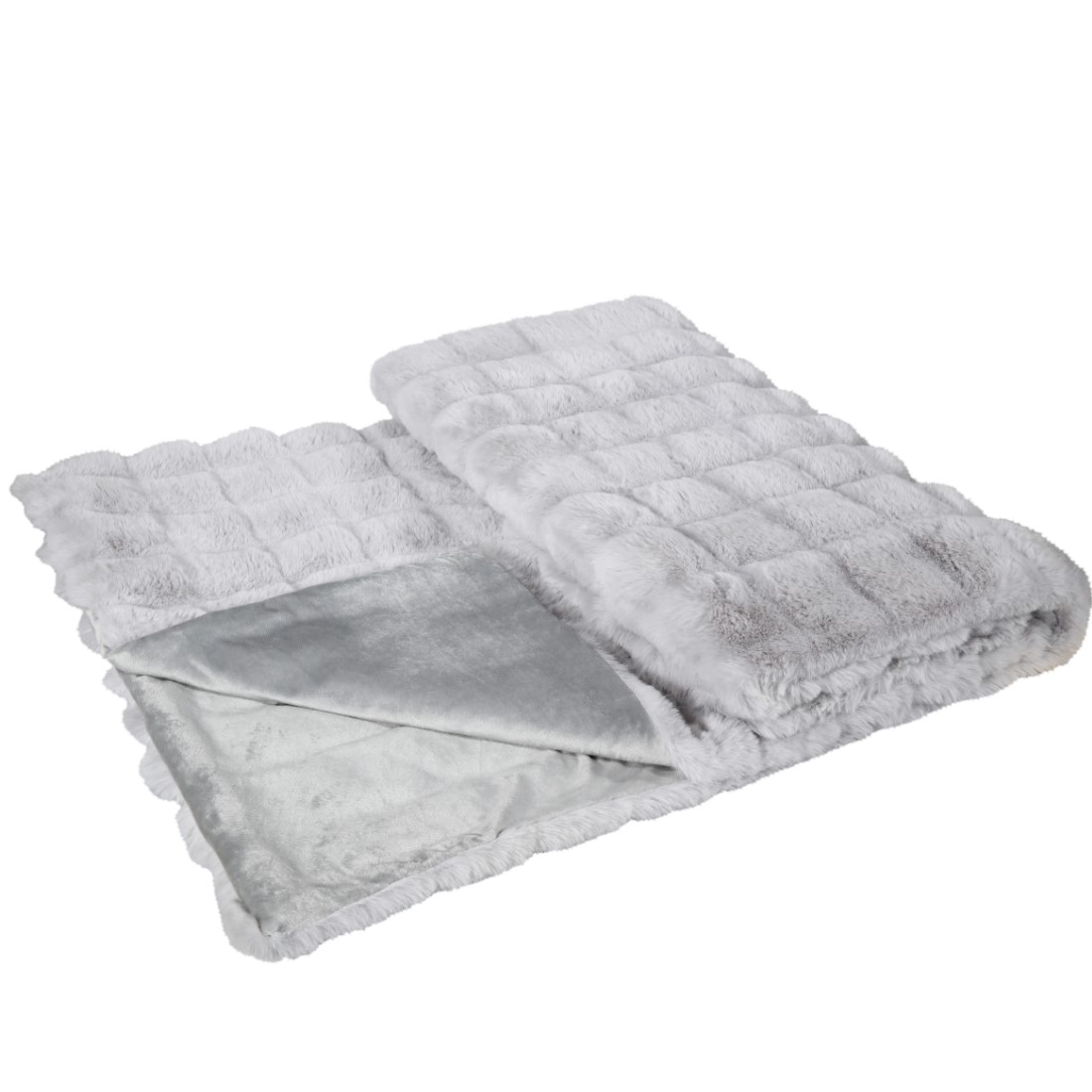 Eskimo Webpelz Decke CLOUD silber
