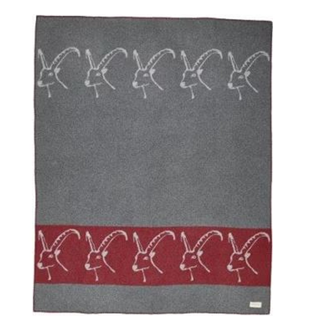 Detailansicht der GIAN Decke von Eskimo – Steinbock-Kopf und anthrazitfarbener Zierstich