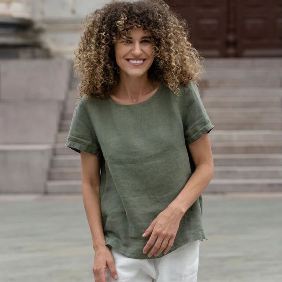 Leinen Damen Top – kühlend, atmungsaktiv