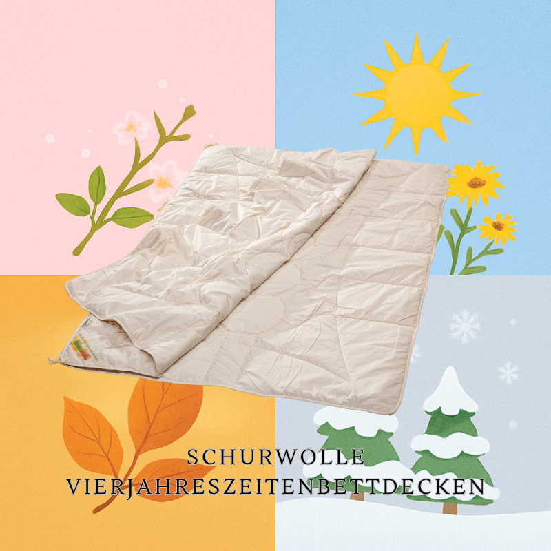 Merino Schurwollbettdecke mit hoher Wärmeleistung für jede Jahreszeit