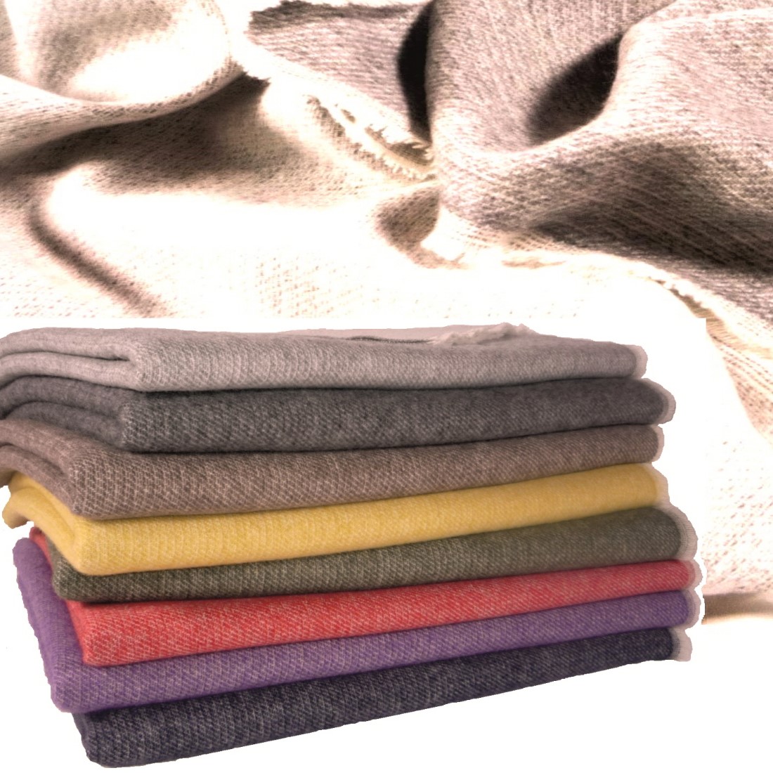 Kaschmirplaid mit Schnittfransen von Annett Moschner