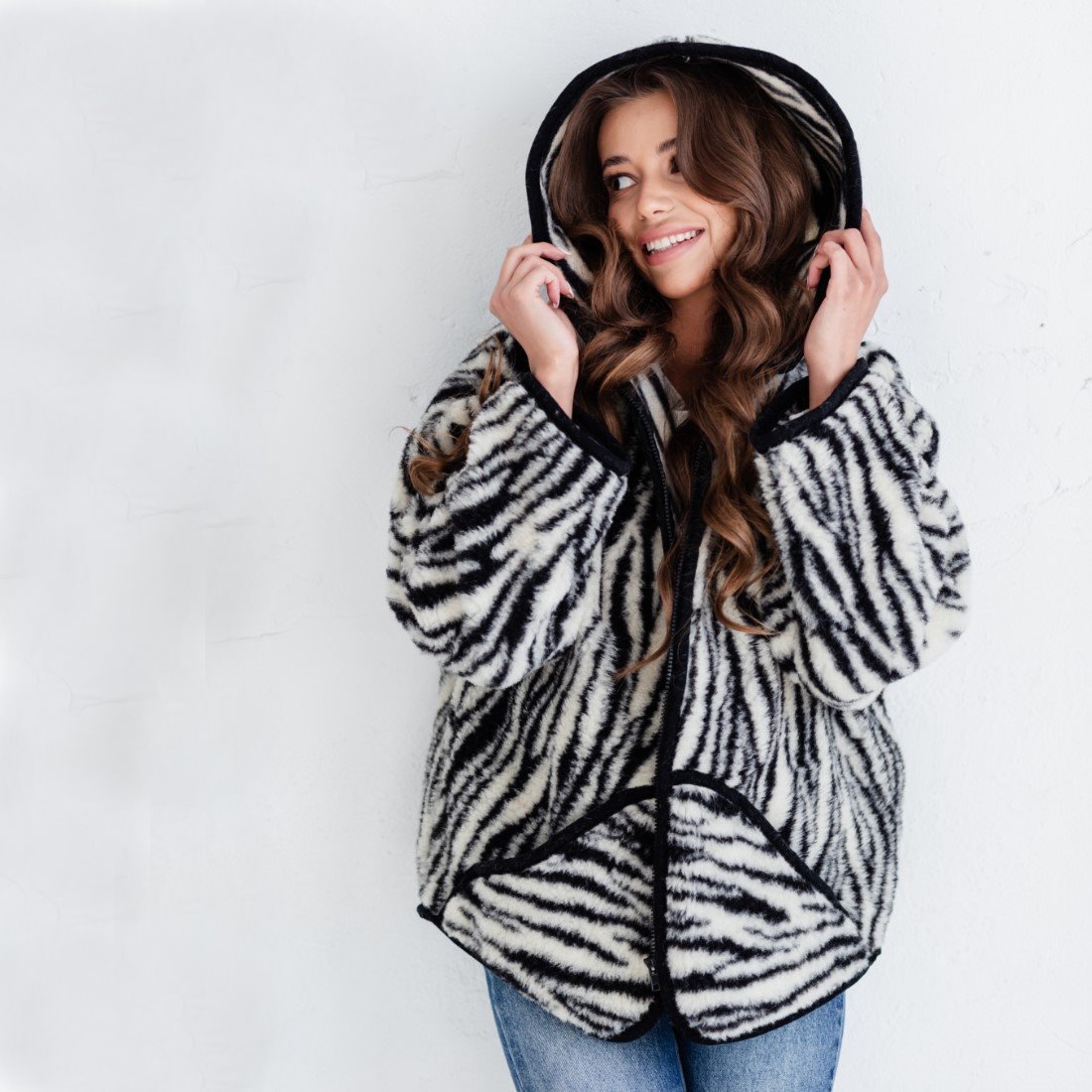 Merino-Schafschurwolle Wollflor Damen-Jacke