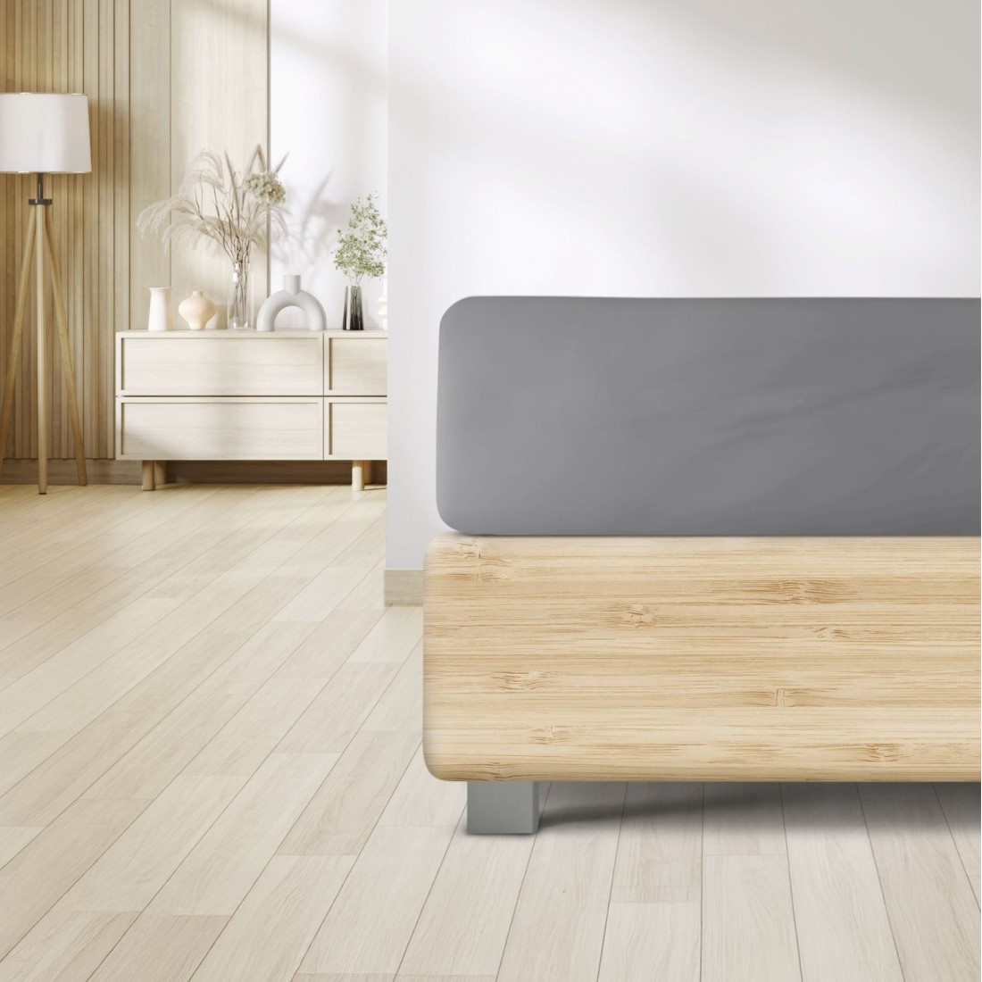 Tencel Lyocell Bettlaken Erba von Irisette in silber weich & atmungsaktiv