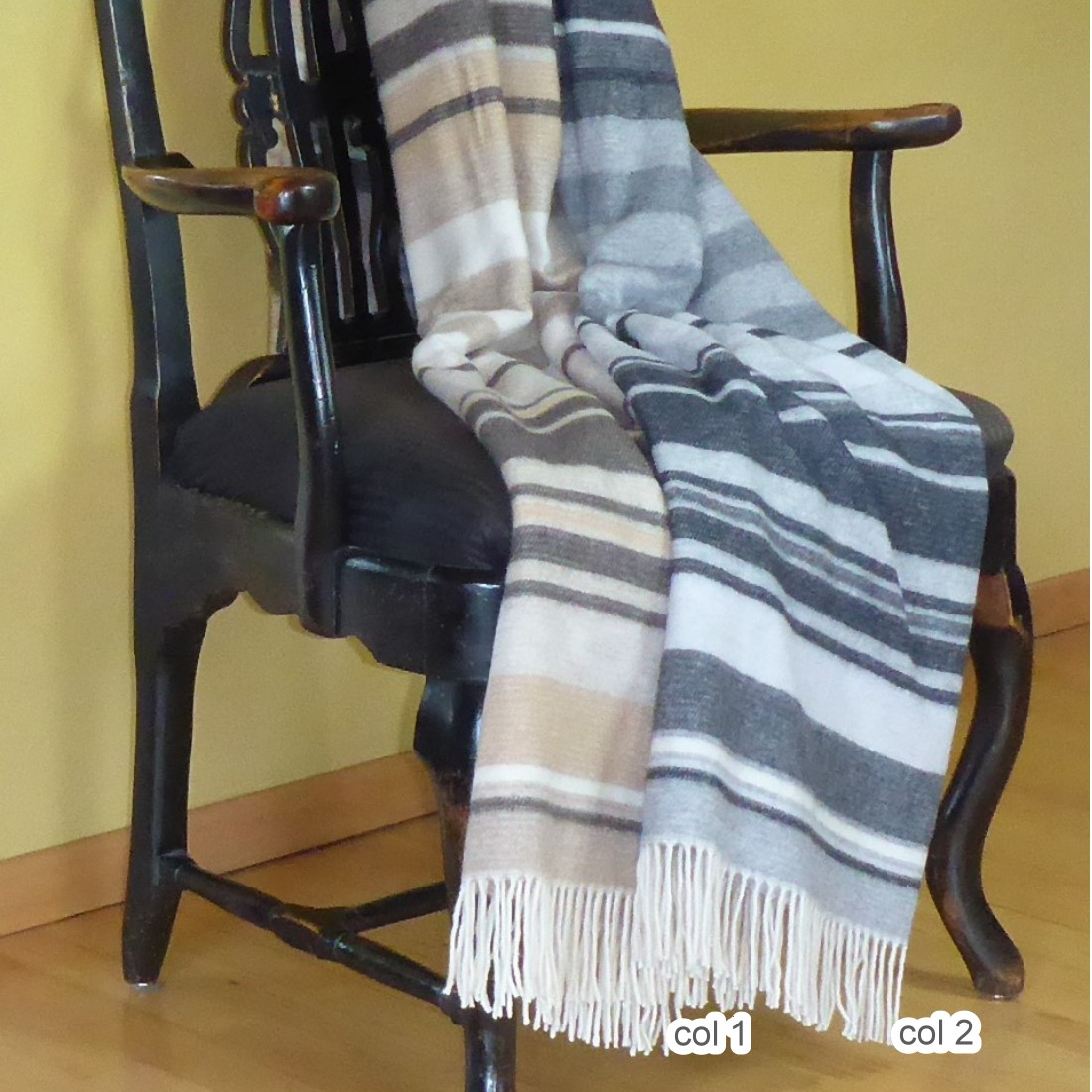 Lammwolle Plaid HELSINKI mit Kaschmir Anteil