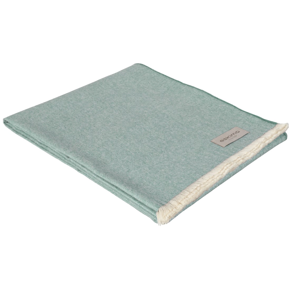 DIVINE Plaid aus Baby-Alpaka von Eskimo in Farbe jade mit Schalfransen