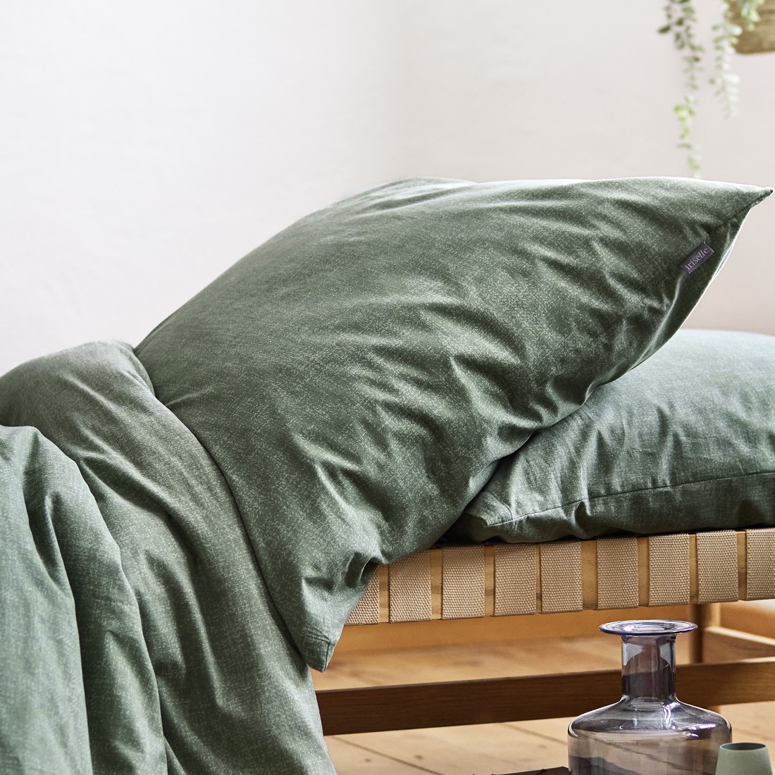grüne Feinbiber Bettwäsche von Irisette