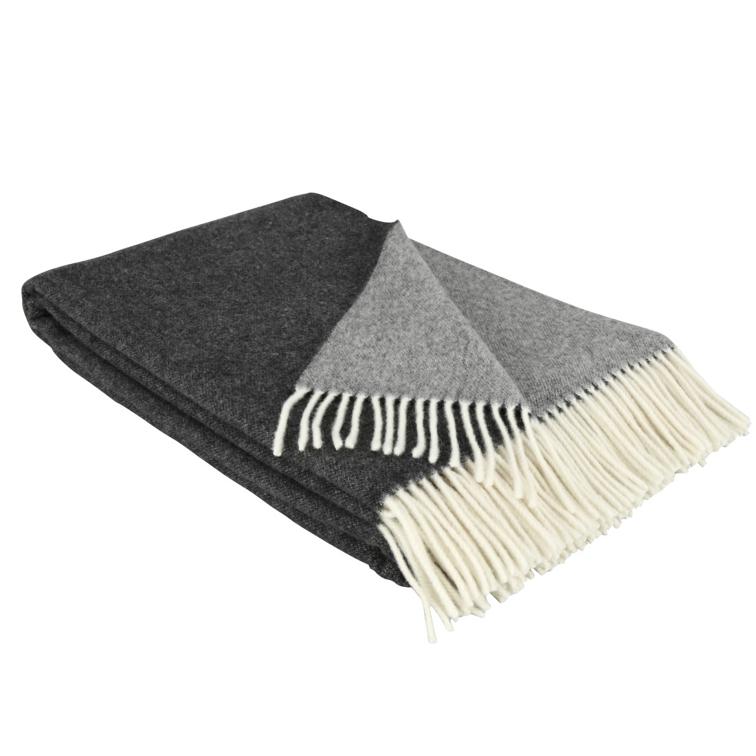 Eskimo Wolldecke VERONA – Doubleface, weich, elegant, mit Fransen