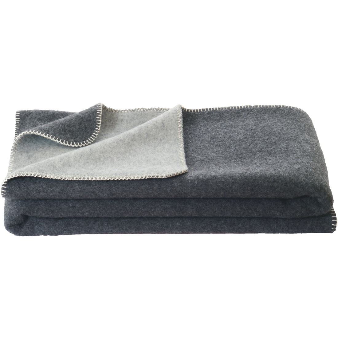 Steinbeck Ökolana Schafschurwolldecke-hellgrau-dunkelgrau