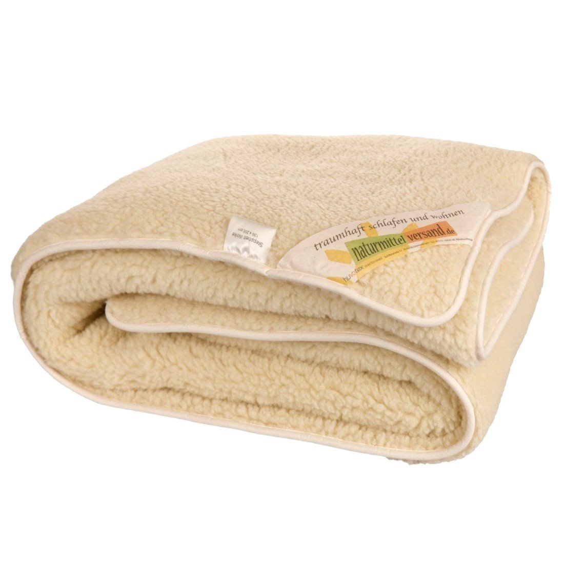 Merino Schurwolldecke Locke, Naturhaar Bettdecke in Wollsiegelqualität