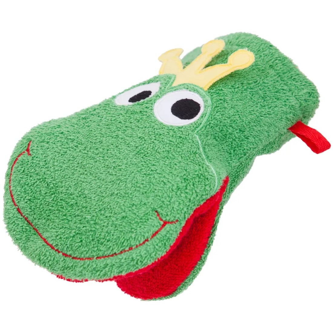 Waschhandschuh FRosch Wash & Play von Smithy - 100% Baumwolle mit appliziertem Froschgesicht und Schlaufe