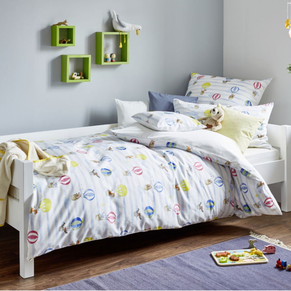 Cotonea Bio Satin Kinder Bettwäsche Ballone