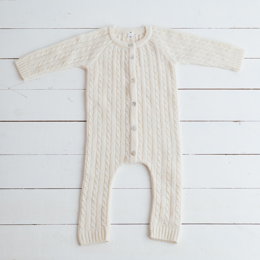 Merino Schafschurwolle Overall-Strampler fein gestrickt