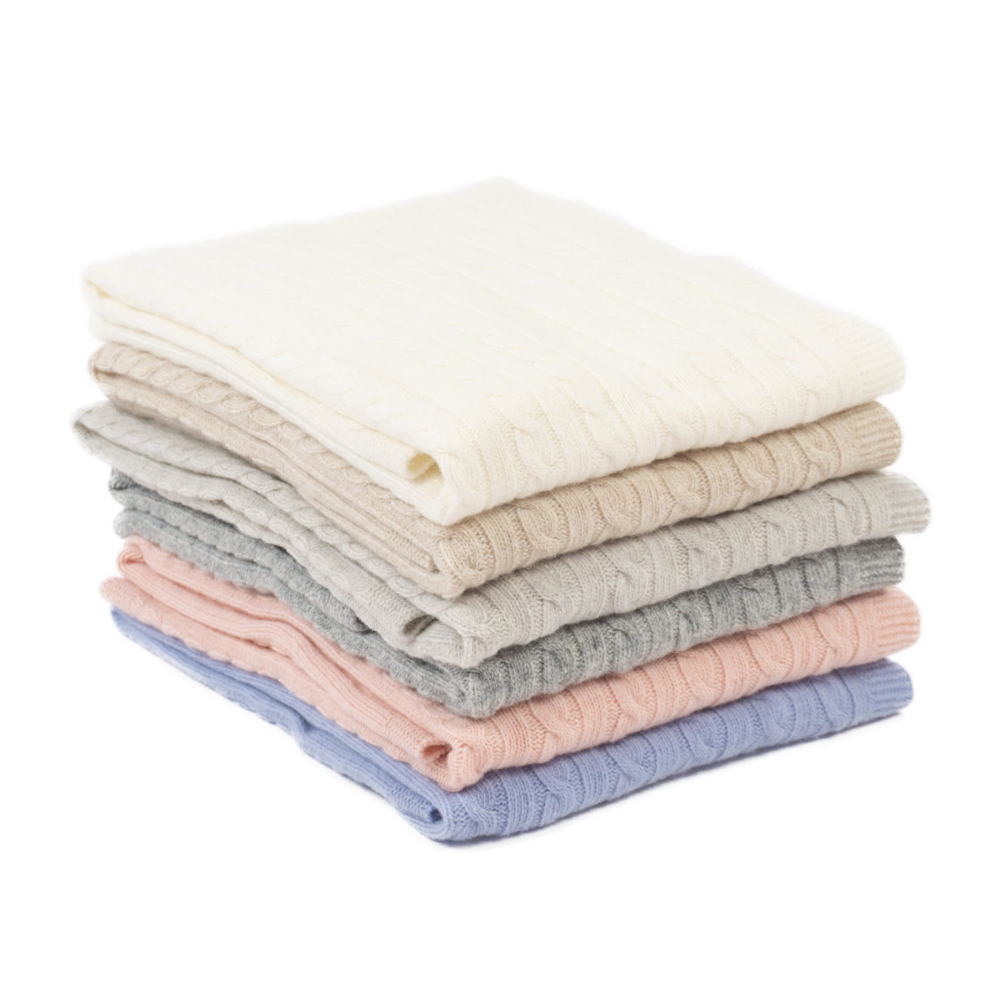 Gestrickte Babydecke OLI aus Merinowolle