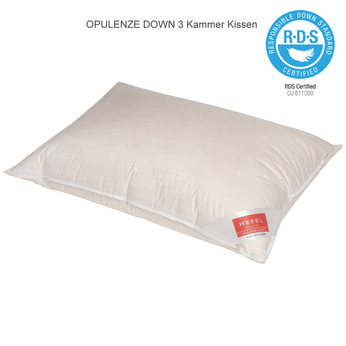 Hefel OPULENCE 3 Kammer Daunen Kissen SOFT