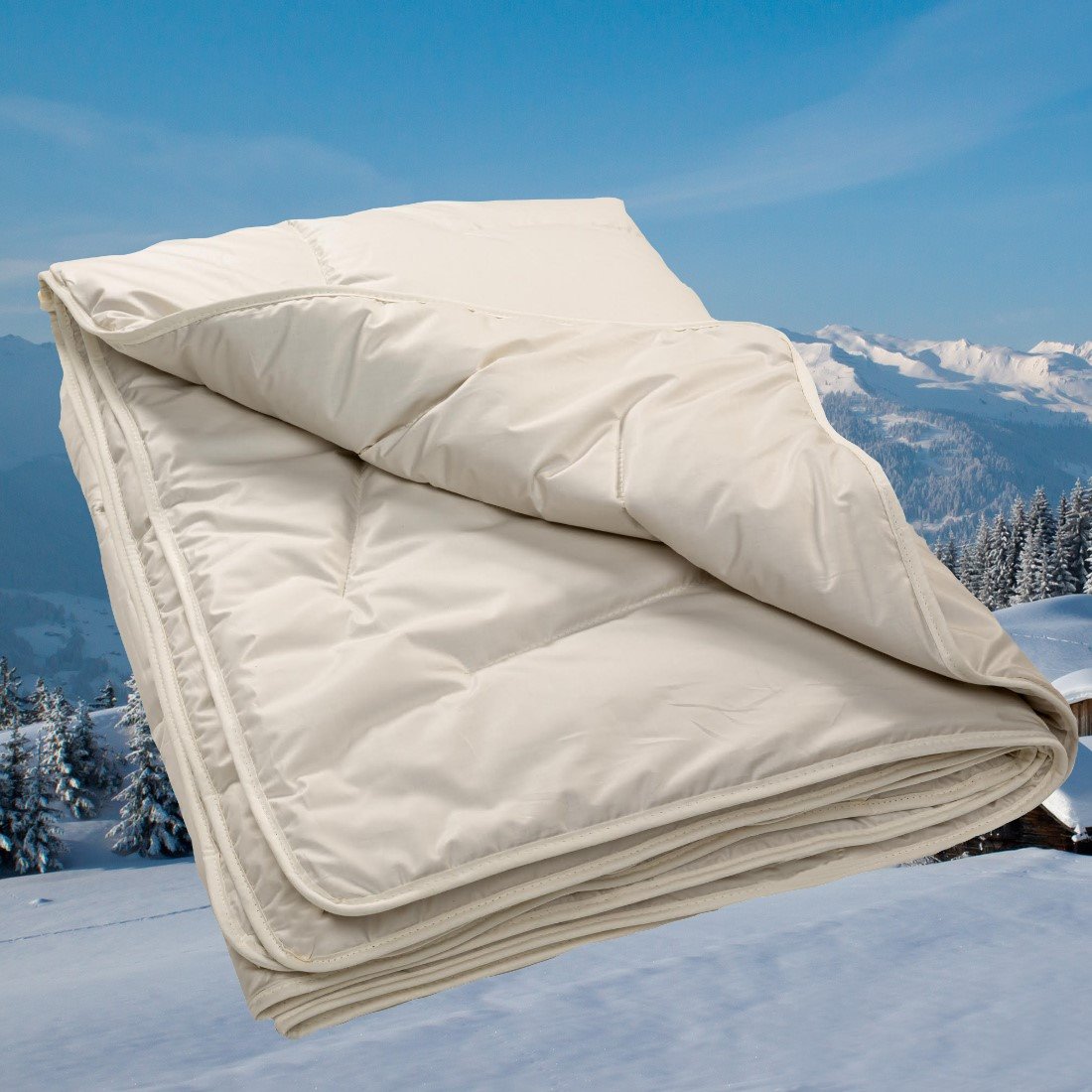 Kamelflaumhaar Duo Winter Bettdecke Saphir