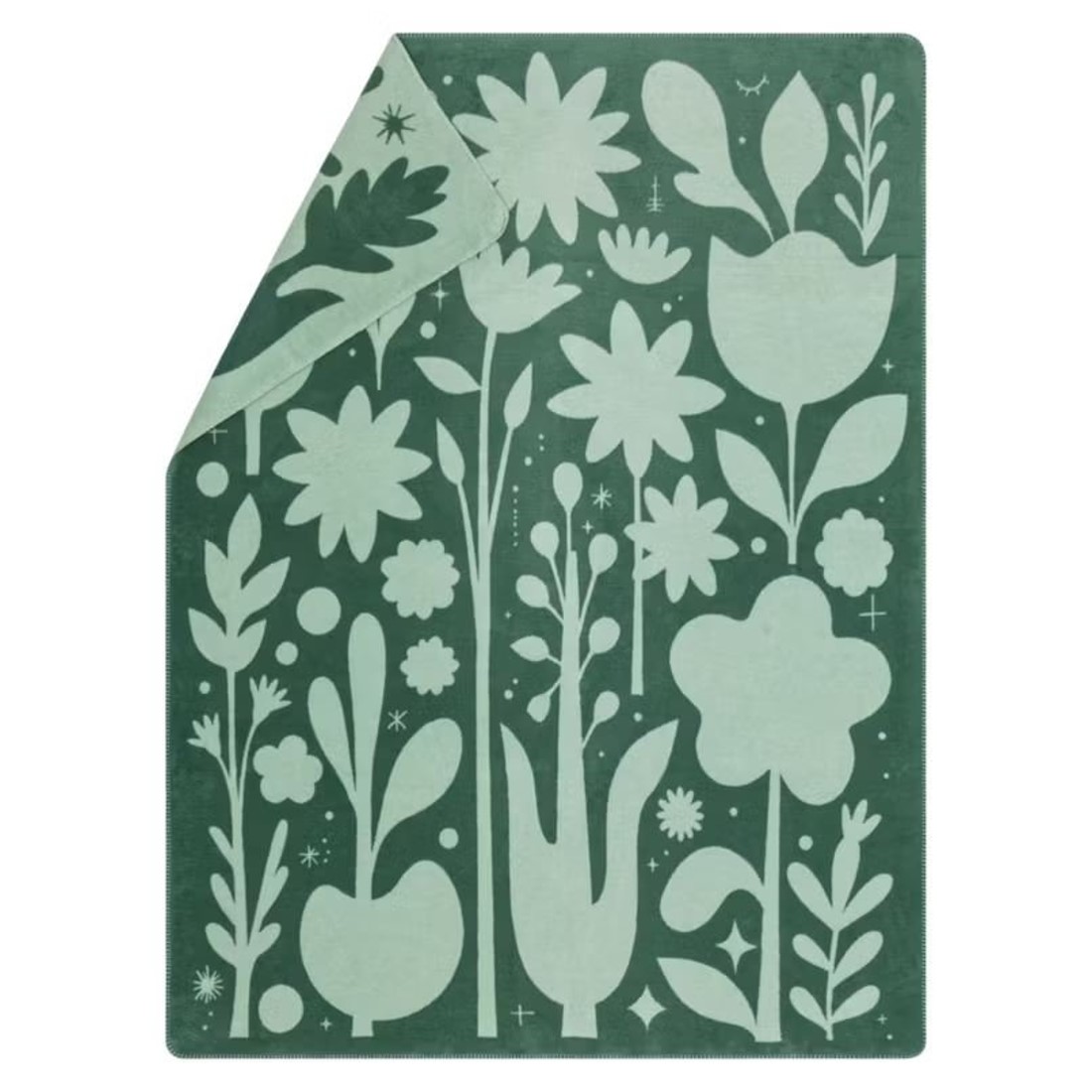 Savona Wohndecke Folklore abstrakt David Fussenegger ausgebreitet mit sichtbarem Design grün