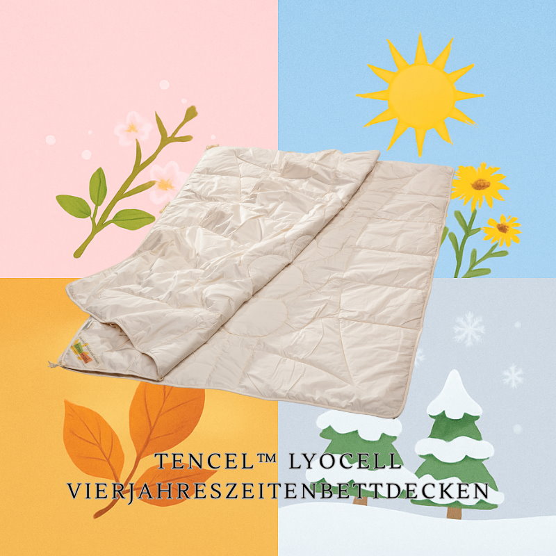 Tencel-4-Jahreszeiten-Bettdecke aus Lyocellmit Bio Baumwolle Bezug