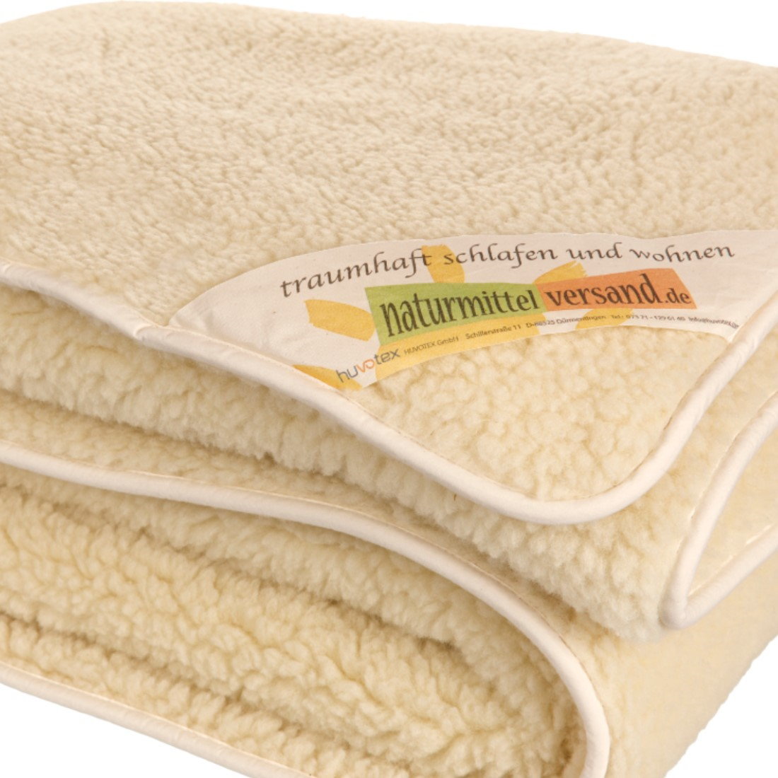 Merino Schurwolldecke Locke, Naturhaar Bettdecke in Wollsiegelqualität